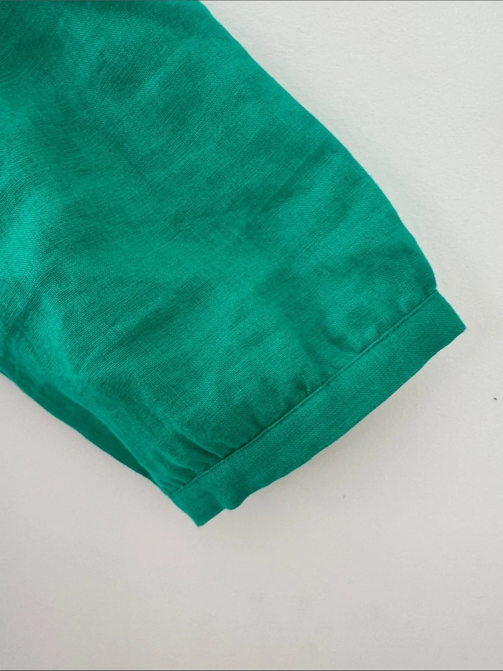 Foil Emerald Green Relaxed Linen Tunic Top